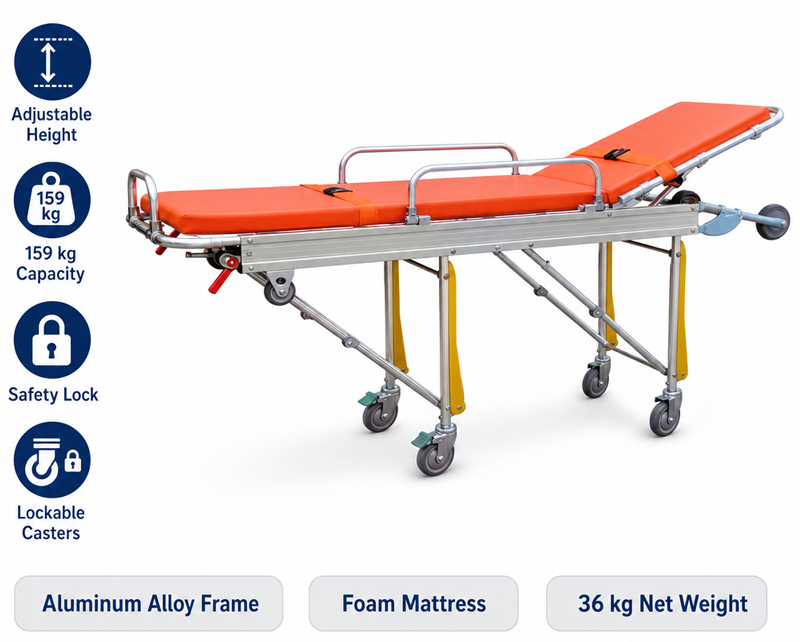Aluminum Alloy Emergency Folding Ambulance Stretcher RDJ056