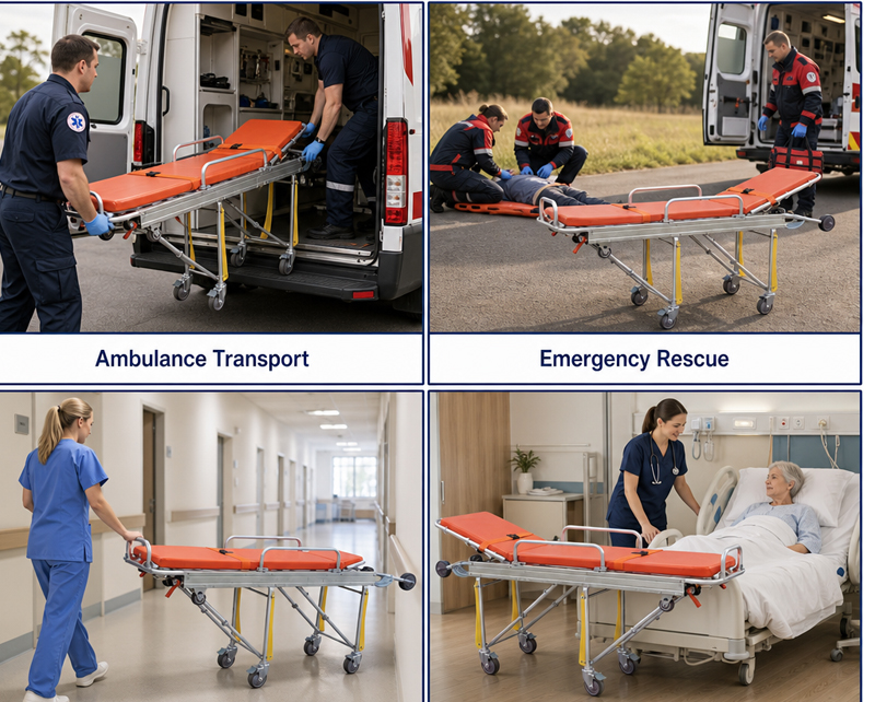 Aluminum Alloy Emergency Folding Ambulance Stretcher RDJ056
